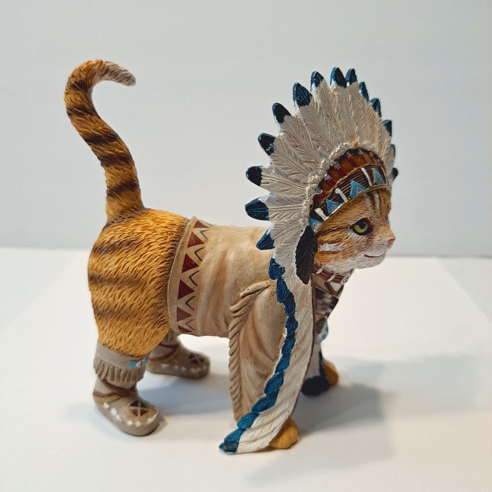 Hamilton Collection Chief Runs with Paws Feathers 'N Fur Kittens figurine